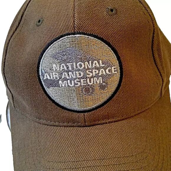 Smithsonian Air & Space Museum Strapback Hat/Cap Brown Twill Washington DC Mall - Picture 2 of 8